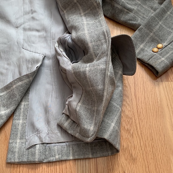 Vtg Windowpane Plaid wool blazer jacket - Picture 11 of 16